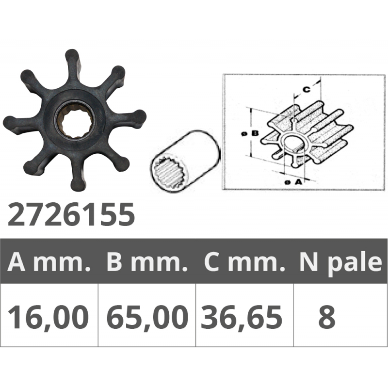 girante per motore entrobordo jabsco