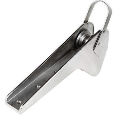 Per ancore tipo Bruce/Trefoil®, microfuso in acciaio inox AISI 316 lucidato a specchio. Puleggia inox indistruttibile, completo di cavallotto di sicurezza.