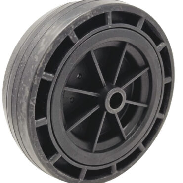 Wheel w/technopolymer core rubber exterior