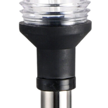 Per imbarcazioni < 20 m. Base in acciaio inox AISI 316 con regolazione autobloccante a varie altezze, completamente in acciaio inox, funge sia da portabandiera che da luce di coronamento.