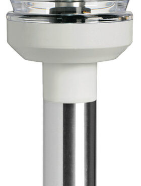 Per imbarcazioni < 20 m. E' provvista di una speciale basetta in acciaio inox AISI 316 con contatti a scatto. Inserendo l’asta nella basetta, si attiva automaticamente il contatto.