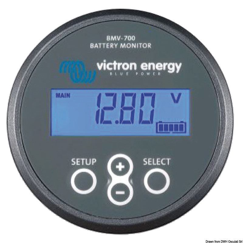 Questo strumento digitale permette di conoscere la condizione di qualsiasi batteria: tensione, stato di carica espresso in A·h oppure %, carica residua, corrente di carica/scarica, corrente ed A.h consumati e consumo istantaneo.Con allarme visivo e sonoro. Completo di cavi collegamento e shunt.