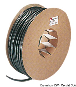 Guaina di protezione in PVC di colore nero, pregonfiata per un facile inserimento cavi.