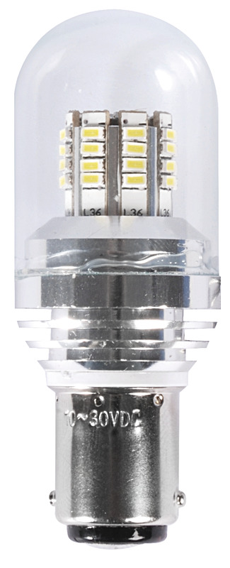 Per faretti con copertura in vetro dei LED. Zoccolo BA15D (15 mm baionetta con fermi allineati).