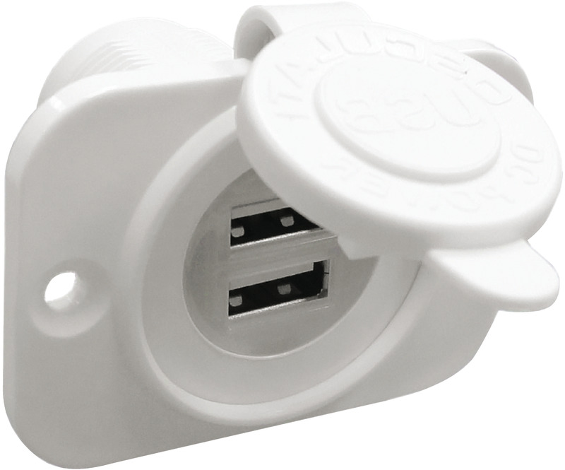 Fabbricate in nylon con cappuccio di protezione per renderle impermeabili. Ingresso 12/24 V. Uscita USB 5V.