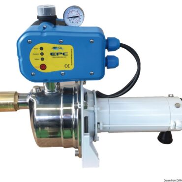Corpo pompa in acciaio inox. Pompa autoadescante.Sistema EPC (Electronic Pressure Control): arresto automatico della pompa all’esaurimento della riserva d’acqua (proteggendo la pompa stessa da dannose marce a secco),Monitoraggio costante del funzionamento mediante spie luminose: luce verde “Line”= pompa in funzione; luce rossa = ”Failure”: pompa non in funzione a causa di una anomalia (es. esaurimento acqua).Pressione dell’acqua costante durante l’erogazione. Ingombri ridotti rispetto all’autoclave tradizionale con serbatoio.