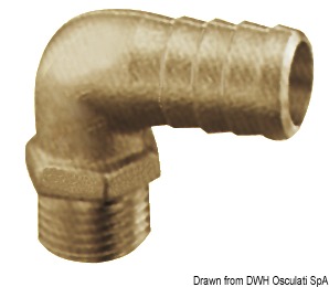 Brass hose adapter 90° 1/2" 20 mm