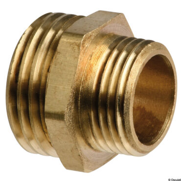 Brass double nipple 1/2" x 3/4"
