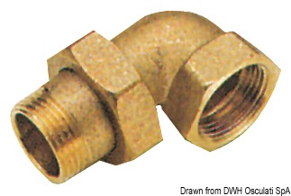 90° 3-piece elbow 3/4"