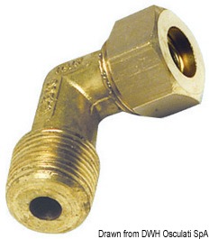 Brass comprssion joint 90° male 12 mm x 3/8"
