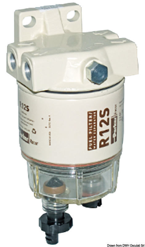 Separatori acqua-carburante, adatti solo per gasolio. Venduti con cartuccia da 10 micron, disponibili cartucce da 30 micron.