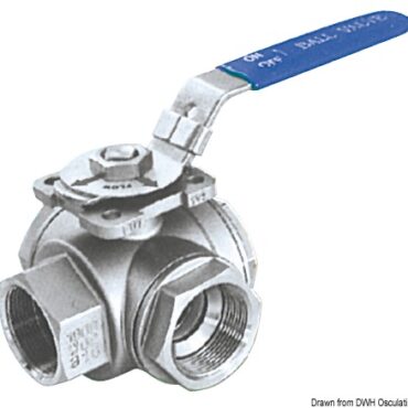In acciaio inox AISI 316, deviatrice; complete di blocco sulla maniglia. Manovra a "T".