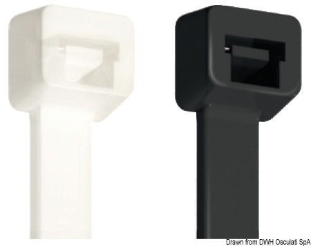 In nylon 6/6 per cablaggi, autoserranti con dentini.