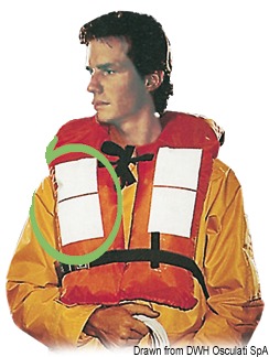 Da applicare ai mezzi di salvataggio sul naviglio da pesca e mercantile.