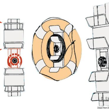 Adjustable bracket f. ring lifebuoys