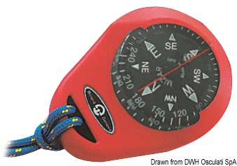 Resistente agli urti. Si porta al collo. Ideale per surf, piccole barche, come bussola di emergenza e come bussola da rilevamento essendo provvista di tacche di mira e doppia lettura frontale superiore. Rosa di 5° in 5°, sospensione a spillo, galleggiante. Modelli:-"MIZAR": con ghiera fissa-"ORION": con ghiera graduata esterna girevole