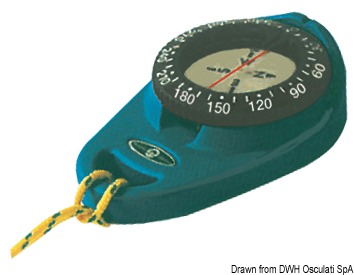 Resistente agli urti. Si porta al collo. Ideale per surf, piccole barche, come bussola di emergenza e come bussola da rilevamento essendo provvista di tacche di mira e doppia lettura frontale superiore. Rosa di 5° in 5°, sospensione a spillo, galleggiante. Modelli:-"MIZAR": con ghiera fissa-"ORION": con ghiera graduata esterna girevole