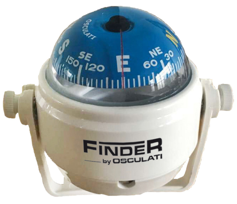 Carcassa ABS, completa di illuminazione e compensatori. Linea di fede rossa, Adatta anche per alta velocità. Rosa con gradazione di 5° in 5°, cardano con inclinazione max 30°.