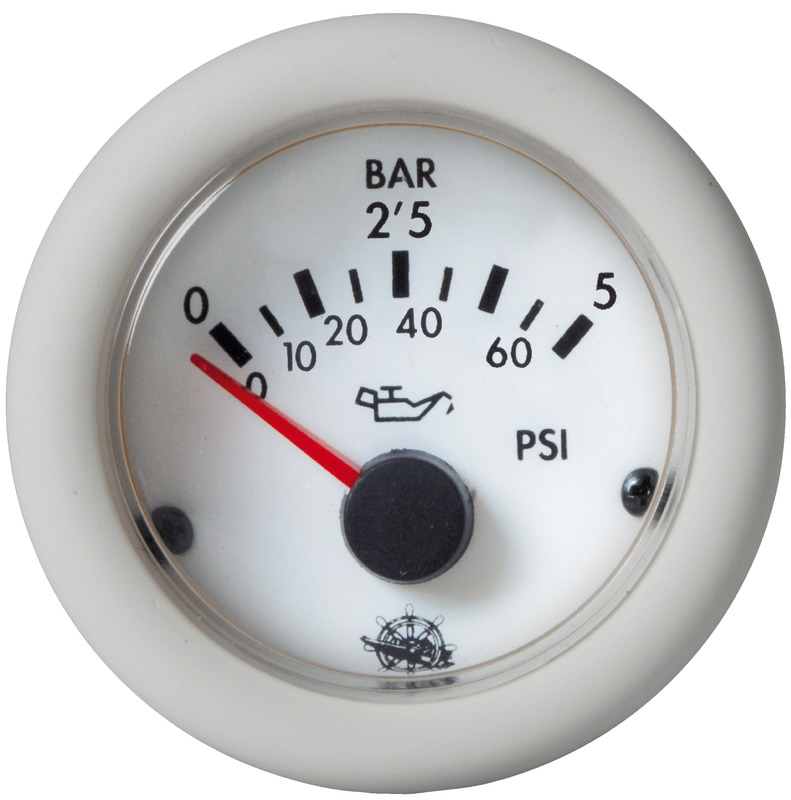 Guardian oil pressure gauge 0-5 bar white 12 V
