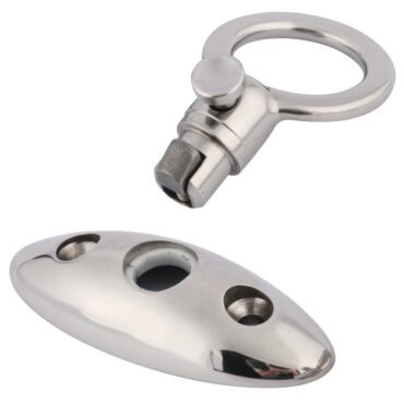 Permette di mettere e togliere i parabordi in pochi istanti. Acciaio inox AISI 316 lucidato a specchio.