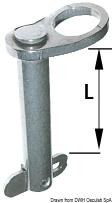 In acciaio inox; la linguetta di fermo è provvista di molla interna e dente di sicurezza.