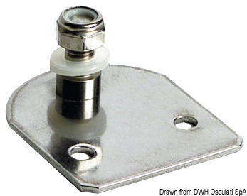 Flat fastening plate 23x8 mm w/threaded pin