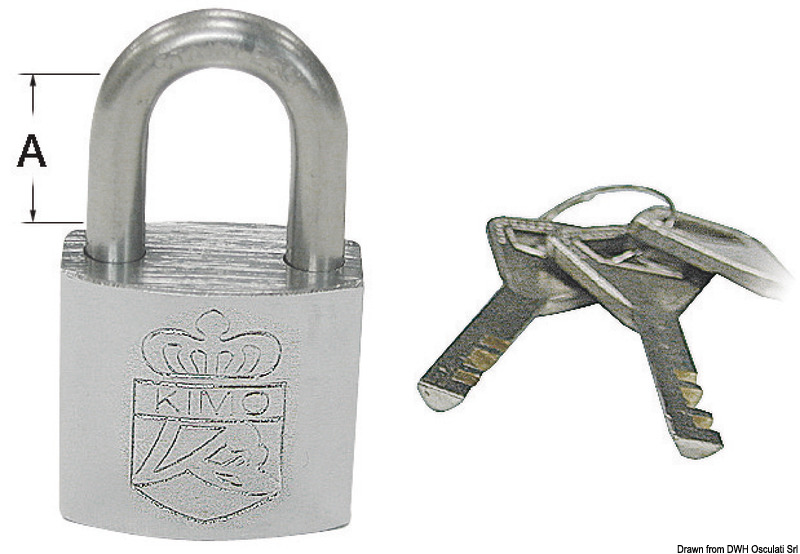 Corpo in ottone cromato, arco in acciaio inox.