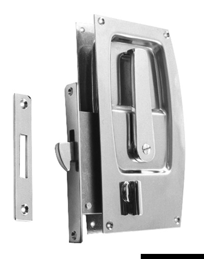 In ottone cromato per porte scorrevoli con maniglia a filo, Adatte per porte con spessore minimo di 20 mm.