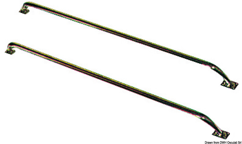 AISI 316, con basette inox e tubo lucidato da 22 mm.