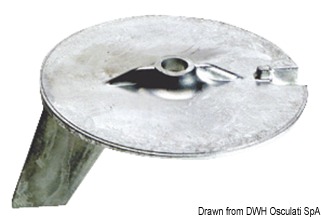 Zinc fin anode for Yamaha 25/60 HP