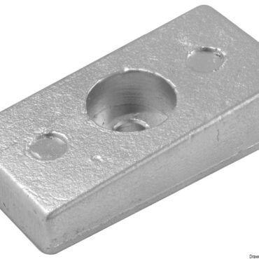 Zinc plate anode 75/225 HP 36 x 71 mm