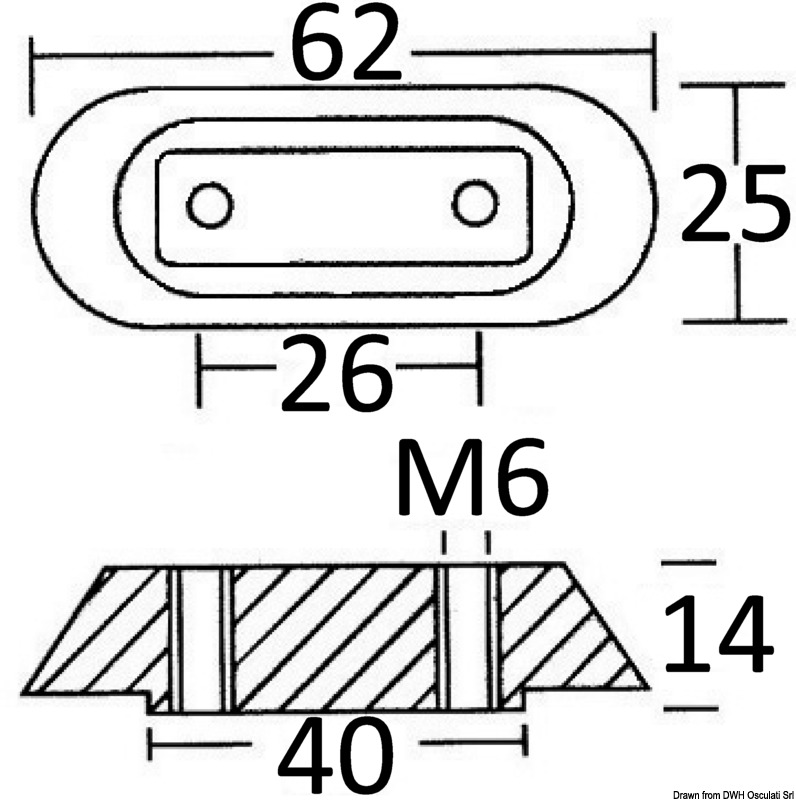 Aluminium plate anode 10/50 HP