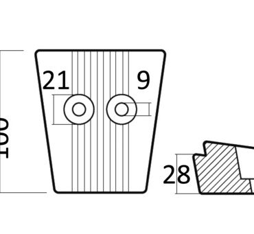 Magnesium leg anode Volvo SX/DPS