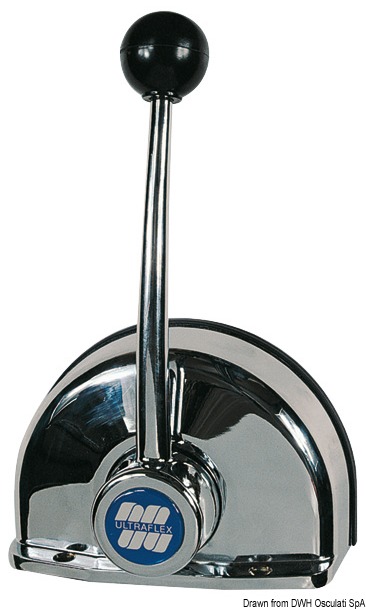 Per il montaggio a cruscotto. Tirando in fuori la leva si disinnesta l’invertitore durante il riscaldamento del motore. Muniti di frizione interna, utilizzano cavi C2/C8/ MACH0.