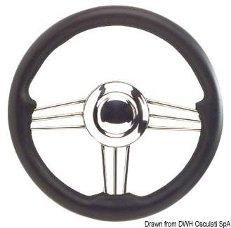 Mozzo centrale con cono universale, regolabile per centrare il volante. Ø 350 mm.