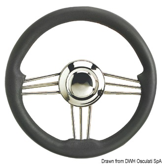 Mozzo centrale con cono universale, regolabile per centrare il volante. Ø 350 mm.
