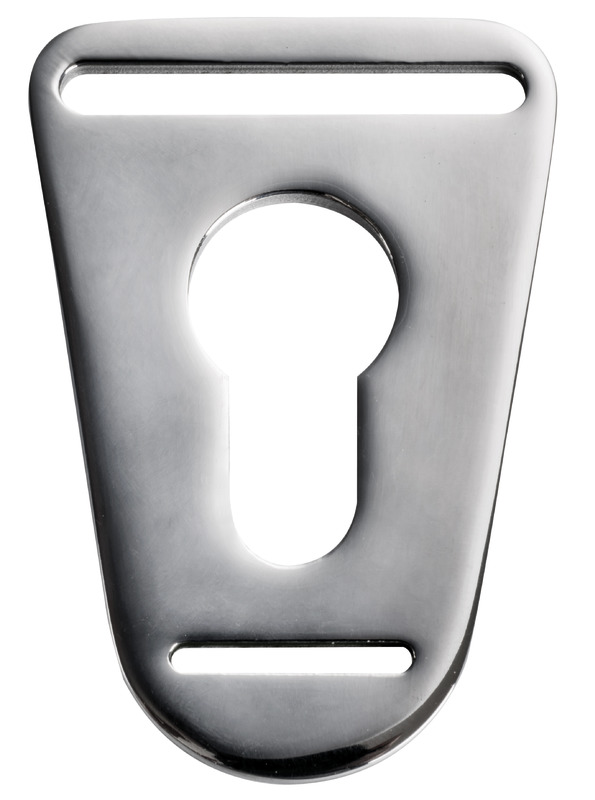 Fibbia in acciaio inox AISI 316 per un fissaggio semplificato del tendalino al palo.