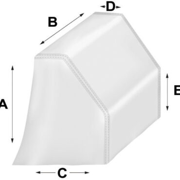 In tessuto di poliestere bianco impermeabilizzato.