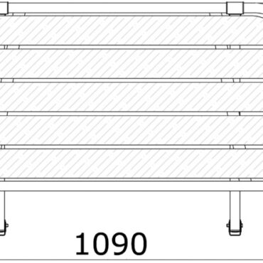 Fabbricate in acciaio inox AISI 316 lucidato a specchio, con parti in legno in vero Iroko. Giunti di fissaggio regolabili.