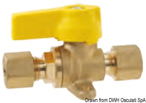 DIN EN12514-2 - EN331. Attacco femmina 8+8 mm (collegamento con tubi 50.013.25 e con tubo rame).