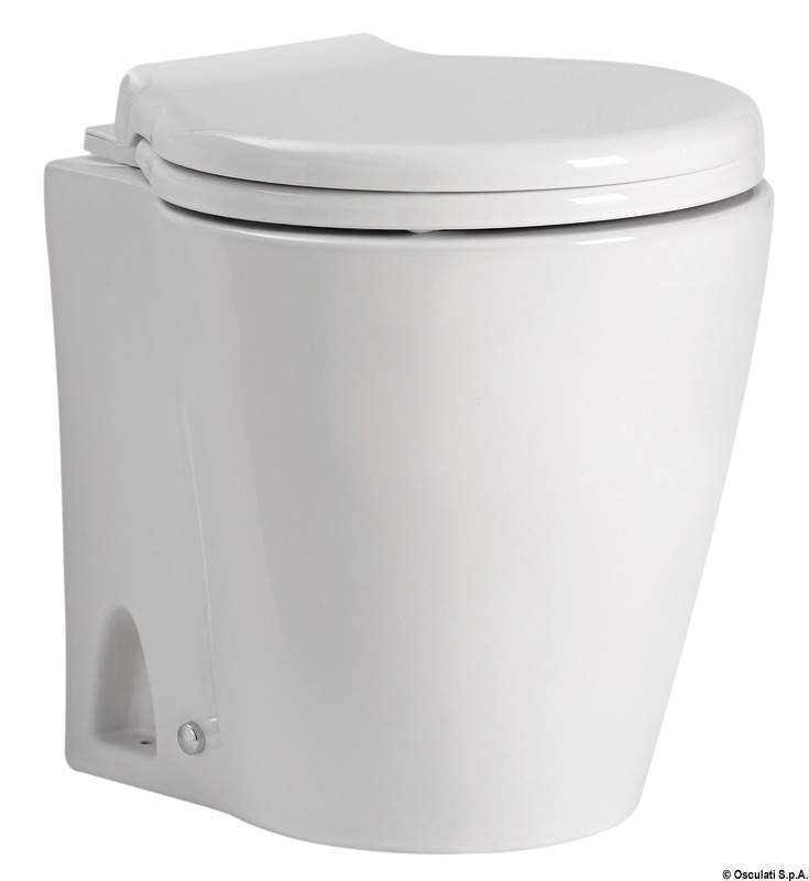 Tazza in ceramica di alta qualità e tavoletta in plastica soft close. Motori a magneti permanenti ed albero in acciaio inox. Tubo entrata 19 mm (3/4"), tubo uscita da 25 mm (1") o 38 mm (1"1/2).Versione con pompa aspirante + trituratore centrifugo incorporati. Pannello di comando INCLUSO.Raccordo lavaggio Spray Nozzle che garantisce una pulizia più rapida ed efficace grazie al getto d'acqua ad alta pressione su tutta la superficie del WC.