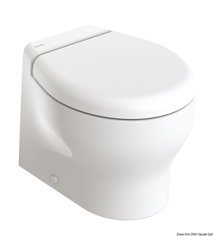 La seconda generazione del wc Elegance 2G è caratterizzata da un ‘vaso piccolo’ (43 cm di profondità) per una migliore adattabilità agli spazi di bordo. Colore bianco, tazza in ceramica made in Italy, tavoletta in plastica termoindurente che nasconde il sedile e chiusura frizionata con tecnologia soft close.Pannello di controllo incluso. Sistema completo di elettrovalvola per bypassare l’impianto idrico di bordo. Per installazione con pompa di carico acqua di mare ordinare il codice 16.525.12 / 16.525.24 o simili.