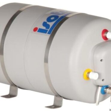 Serbatoio interno e serpentina corrugata in acciaio inox AISI 316. Involucro esterno in polipropilene grigio. Resistenza elettrica in rame nichelato da 750 W a 220 V. Valvola di sicurezza tarata a 6 bar. Isolamento con poliuretano espanso CFC free. Staffe di fissaggio acciaio inox AISI 304. Miscelatore termostatico 50.189.58 da acquistare a parte.