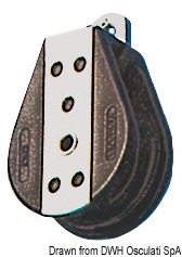 Carcassa in nylon nero più rinforzi in acciaio inox.