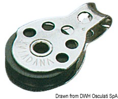 In acciaio inox con puleggia in nylon.
