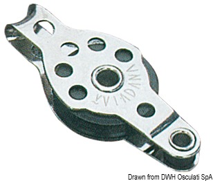 In acciaio inox con puleggia in nylon.