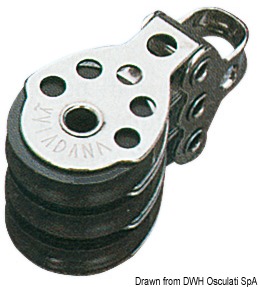 In acciaio inox con puleggia in nylon.