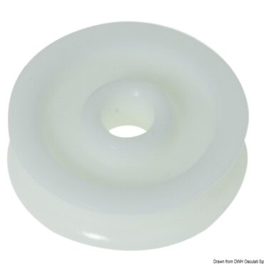 Delrin pulley 56 mm for lines Ø 12 mm white