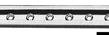 Rotaia in acciaio inox, con cursori inox e terminali in nylon.