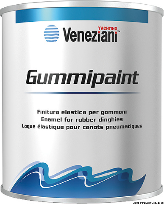 Vernice monocomponente elastica per gommoni. Adatto per neoprene, Hypalon, PVC.
